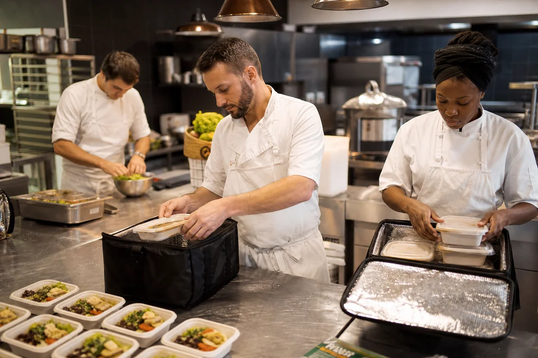 Une cuisine Larivyn préparant une livraison hebdomadaire